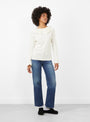The Rib Knitted Ruffle Gathered Longsleeve Top from Beams Boy at Couverture & The Garbstore
model front