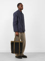 Stand Tote Bag (L) Black Denim by Porter Yoshida & Co. at Couverture & The Garbstore model front 