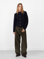 Flaubert Knit Cardigan Navy by Soeur at Couverture & The Garbstore 
Model Front