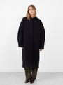 The Guilhem Coat in Deep Navy from Soeur at Couverture & The Garbstore 
Model Front 