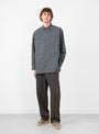 The Garment-Dye Over Shirt in Blue Grey from Still By Hand at Couverture  & The Garbstore Model Front 
