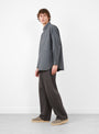 The Garment-Dye Over Shirt in Blue Grey from Still By Hand at Couverture  & The Garbstore Model Side 