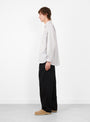 The Regular Collar Shirt Grey Stripe from Still By Hand at Couverture & The Garbstore Model Side 