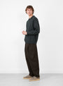 The Relaxed 2 Tuck Pants Dark Brown from Still By Hand at Couverture & The Garbstore Model Side