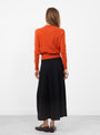 No 300 Little 2 Cardigan Dark Orange by Extreme Cashmere at Couverture & The Garbstore 
model back