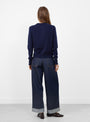 No 435 Little Lamb Jumper Navyby Extreme Cashmere at Couverture & The Garbstore Model Back