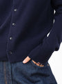 No 435 Little Lamb Jumper Navyby Extreme Cashmere at Couverture & The Garbstore Model Detail