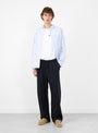 Cotton Jersey Wide Pants Dark Navy by Still by Hand at Couverture & The Garbstore Model Front