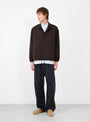 Double Pocket Shirt Jacket Dark Brown at Still By Hand at Couverture & The Garbstore Model Front 