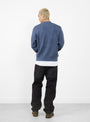 The Tonal Mock Neck Sweater from Stüssy in Washed Blue at Couverture & The Garbstore Model Back