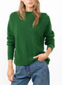 Nimbus Cropped Crew Neck Jumper Cedar by Himalayan Cashmere at Couverture & The Garbstore Model Detail