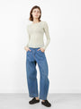 Kenru Long Sleeve Tee Brun Green from Baserange at Couverture & The Garbstore 
model front 