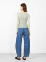 Kenru Long Sleeve Tee Brun Green from Baserange at Couverture & The Garbstore 
model back