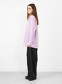 Japanese Cotton Stripe June Shirt Lilac from Cawley at Couverture & The Garbstore
model side 