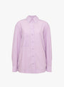 Japanese Cotton Stripe June Shirt Lilac from Cawley at Couverture & The Garbstore
front 