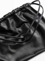 The Gathered Square Bucket Bag arrives from Modern Weaving in Black
detail 