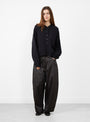 Merino Wool Cardigan Anthracite from Crodera at Couverture & The Garbstore
model front 