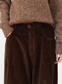 Corduroy Baggy Pants Brown from Cordera at Couverture & The Garbstore
model close up 