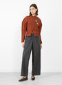 Motif Knit Cardigan Brown from TOGA PULLA at Couverture & The Garbstore
model front 
