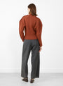 Motif Knit Cardigan Brown from TOGA PULLA at Couverture & The Garbstore
model back