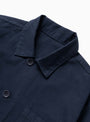 The Canvas Chore Shirt from Service Works in Dark Navy at Couverture & The Garbstore 
collar 