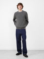 The Signature Crewneck from BATONER arrives in Melange Grey at Couverture & The Garbstore
model front
