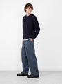 The Signature Crewneck Navy from BATONER at Couverture & The Garbstore
model side