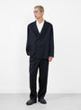 Shoecut Slacks in Navy by Kaptain Sunshine at Couverture and The Garbstore 
model front