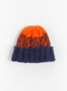 Hand Knit Fisherman Beanie Navy & Orange by Sublimeroe at Couverture & The Garbstore Main