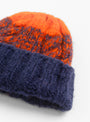 Hand Knit Fisherman Beanie Navy & Orange by Sublimeroe at Couverture & The Garbstore Detail
