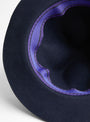 Packable Travel Wool Mountain Hat Navy by Sublimeroe at Couverture & The Garbstore Detail
