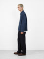 Travail 2 Jacket arrives from Post O'Alls in Indigo Deep Wash at Couverture & The Garbstore model side 