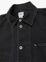 The POST 46 Jacket arrives from Post O'Alls in Washed Black Pigment Dyed Canvas at Couverture & The Garbstore
collar 