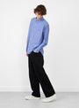 Organic Mugwasher Stripe Shirt Navy by TDR at Couverture & The Garbstore
 model side 