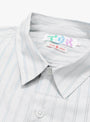 Organic Mugwasher Stripe Shirt Grey by TDR at Couverture & The Garbstore 
collar 