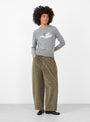 The 12G Wool Crew Neck Fly Goose Sweater from Kapital at Couverture & The Garbstore
model front 