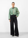 The Nylon Quilting Dip-Dye Cropped Bolero Jacket from Kapital arrives in Light Green at Couverture & The Garbstore
model front 