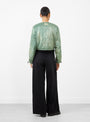 The Nylon Quilting Dip-Dye Cropped Bolero Jacket from Kapital arrives in Light Green at Couverture & The Garbstore
model back