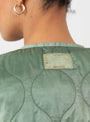 The Nylon Quilting Dip-Dye Cropped Bolero Jacket from Kapital arrives in Light Green at Couverture & The Garbstore
model back