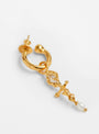 The Diamond Arrow Hoops Cubic Zirconia and Pearl at Couverture & The Garbstore
side