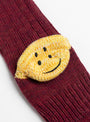 The 60yarns Grandrelle IVY RAINBOW HAPPY Heel Socks from Kapital come in Burgundy heel