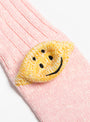 The 56 Yarns Rib RAINBOW HAPPY Heel Socks come in Pink from Kapital at Couverture & The Garbstore
heel