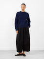 Jets Crew Neck Knit Navy from YMC at Couverture & The Garbstore
model front 