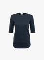 Charlotte Short Sleeve Top Navy at Couverture & The Garbstore
front 