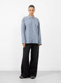The Wray Shirt from YMC arrives in Navy and Natural at Couverture & The Garbstore
model front 