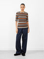 The Charlotte Short Sleeve Top from YMC arrives in Multi at Couverture & The Garbstore
model front 
