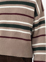 The Cannes Jumper from Skall Studio comes in light brown, green and wine stripe at Couverture & The Garbstore
model detail 