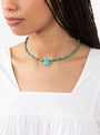 The Taylor No2 Necklace in Turquoise from Pascale Monvoisin at Couverture & The Garbstore
model front