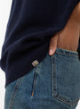 The No 455 Bos Knit Vest from Extreme Cashmere arrives in Navy at Couverture & The Garbstore
model detail