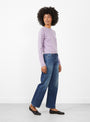 The No 451 Lisa Long Sleeve T-Shirt from Extreme Cashmere arrives in Lila at Couverture & The Garbstore
model side 